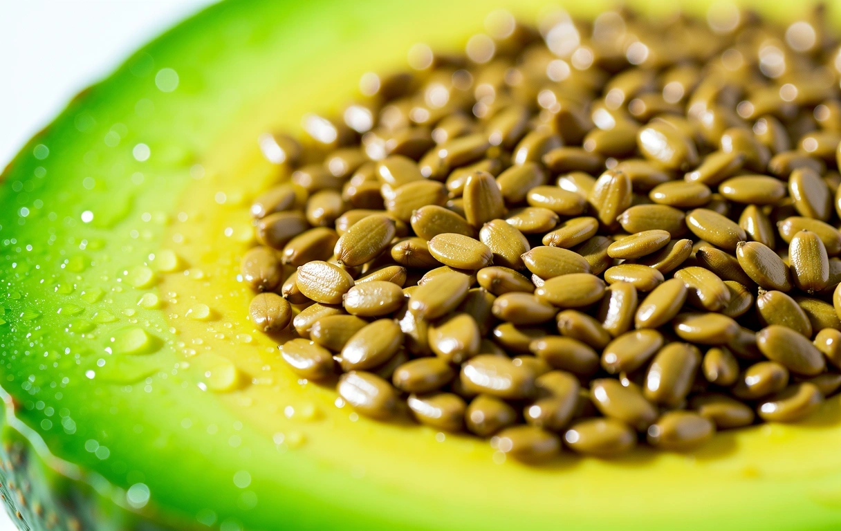Detalle macro de superalimentos peruanos